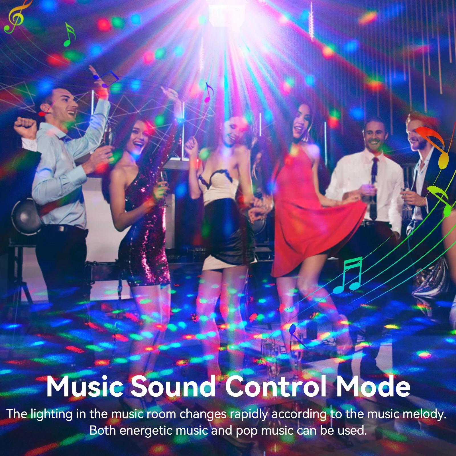 Disco DJ 3-color RGB + Warm White Night Mode Timer Remote Control for Bedroom Party and Sleep Aid Voice Control LED Night Light