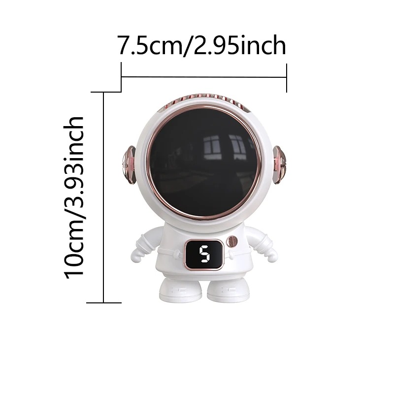 Astronaut Portable Hanging Neck Mini Fan Rechargeable Bladeless Turbo Ultra Quiet Student Hand Held Fan Outdoor Sports Travel
