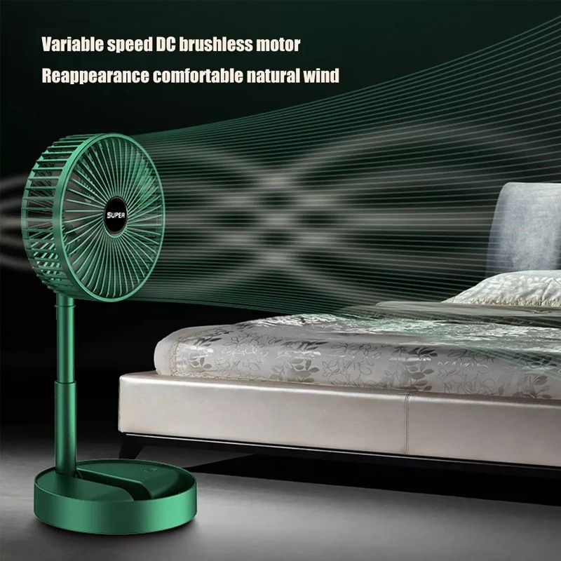 Retractable Electric Fan USB Charging Portable Student Foldable Mini Fan High Duration Low Noise for Home Office Use