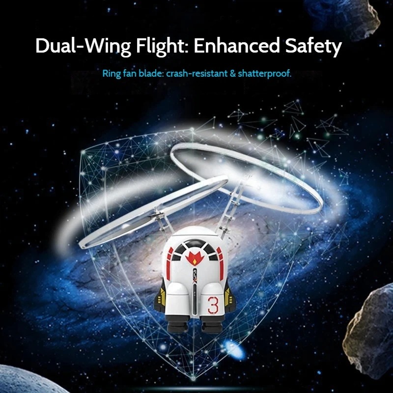 2nd Generation Astronaut UFO Induction Flying Toy Smart Hover Sensor Drone with LED Light Electric RC Toy for Kids Gifts