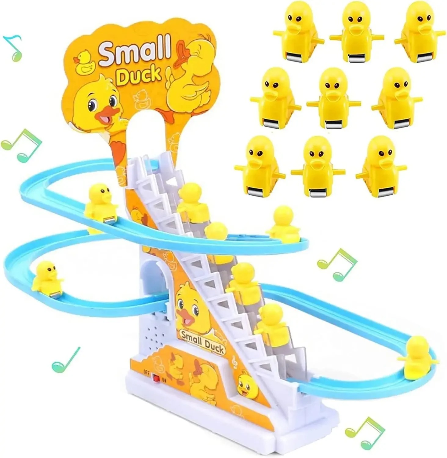 Children's ducklings climb stairs, cute ducks climb stairs, baby electric singing toys, duck slides