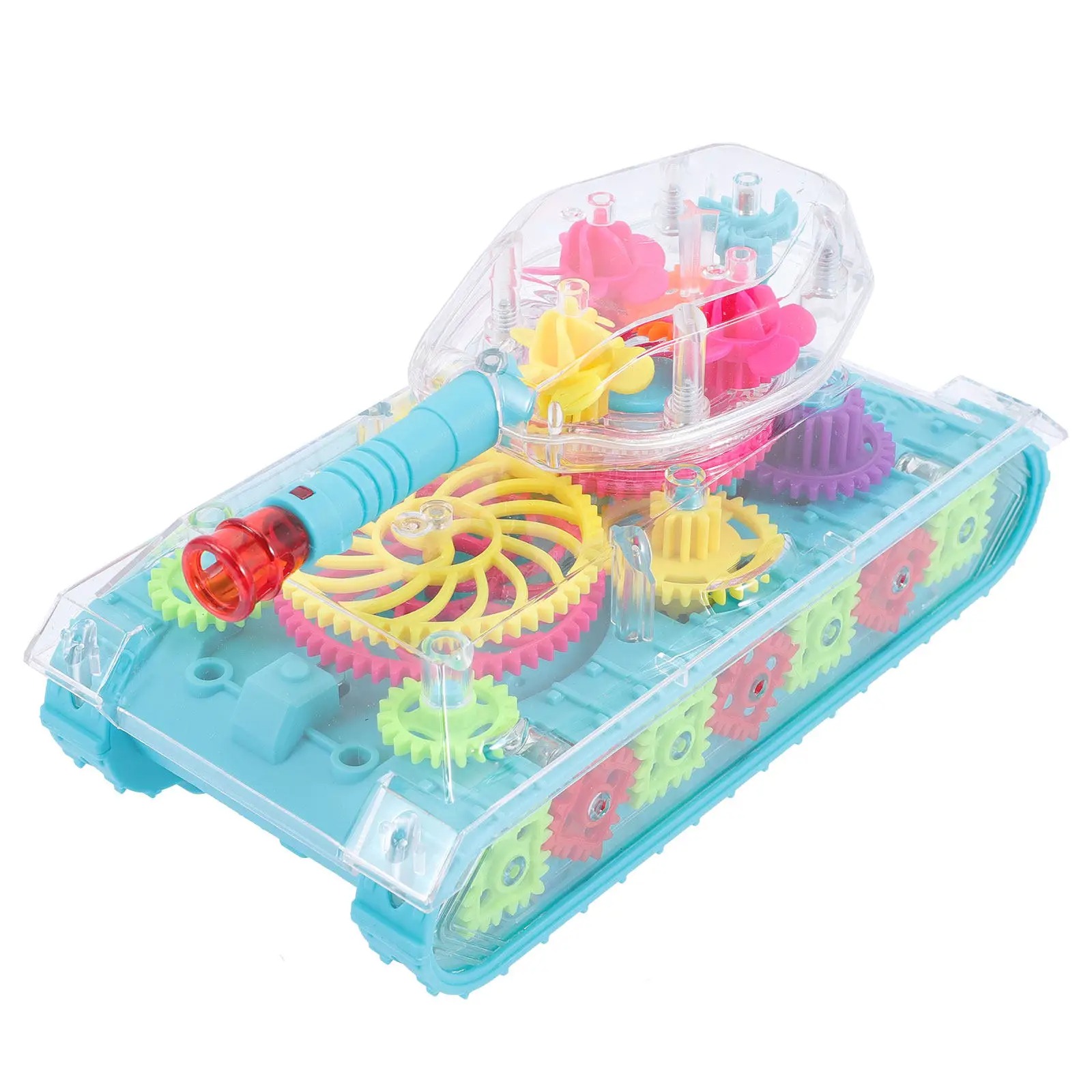 Fun Light Up Tank Car with Colorful Gears and Melodic Promotes Intellectual Development Socialization and Hand