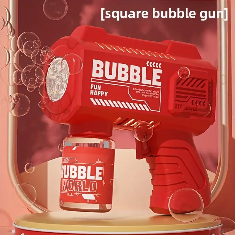 Fully automatic children's toy bubble machine with light, hand-held bubble gun (excluding bubble liquid/batteries to be prepared