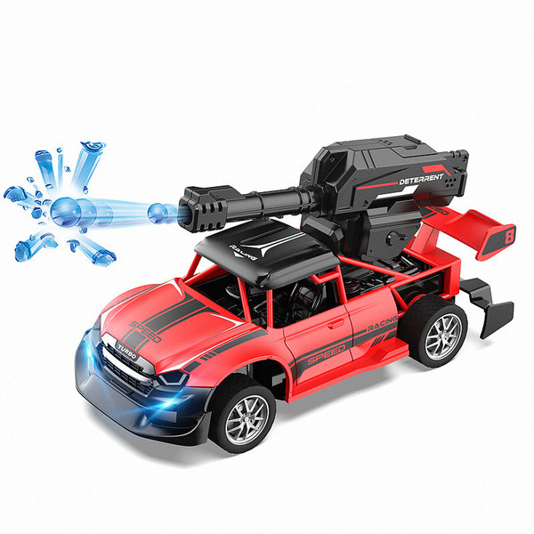 Remote Control Rechargeable Gel Blaster Ball Shooter 4 Channel Car Toy Car With 1000 Gel Balls - 8 inches - Red