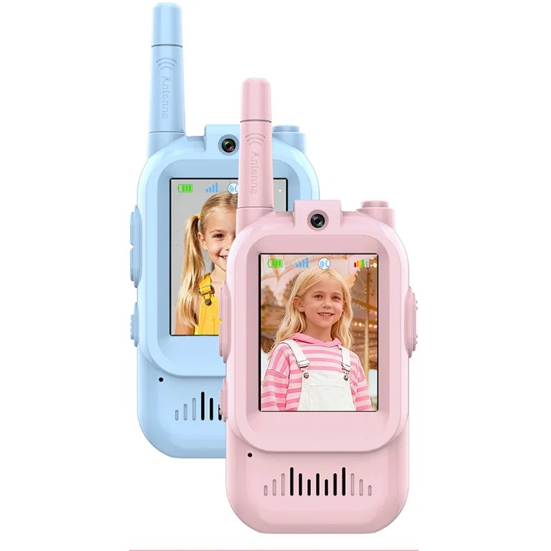 2pcs/pack JK200 Children Video Intercom 2-Inch Screen 200M Long Range Visual Walkie Talkies Voice Change 1500mAh Type-C Charging