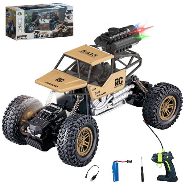 Cross-Border Alloy Remote Control Toy Car Crash-Resistant Stunt Off-Road Vehicle 2.4g Four-Wheel Drive Climbing Monster Truck Racing Wholesale