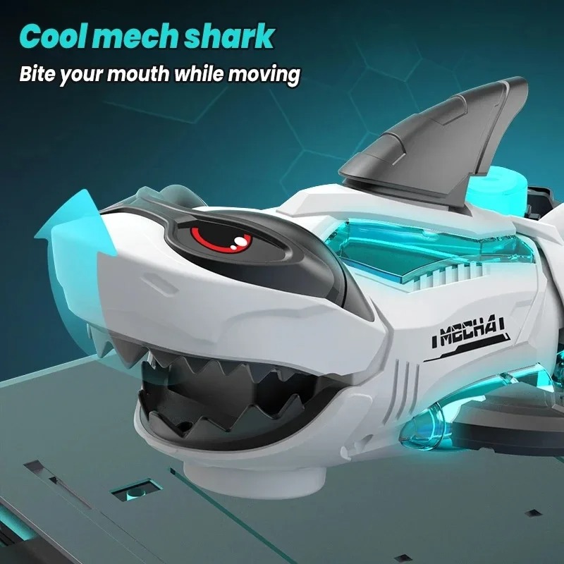 Children's Electric Shark Robot Toy Universal Walking with Dynamic Music Cool Simulation Model Gift for Kids