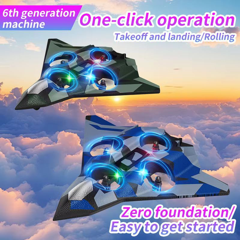 Remote Control Airplane EVA Foam Stunt Plane RC Aircraft Model LED Light Flying Toy for Kids Adults Outdoor Gift